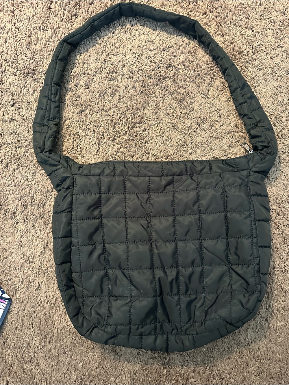 Quilted Black Shoulder Bag for Men